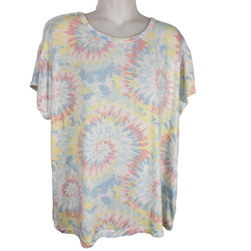 Koolaburra by UGG Petite Stretch Modal Relaxed Tee Rainbow Tie Dye PXL A391289